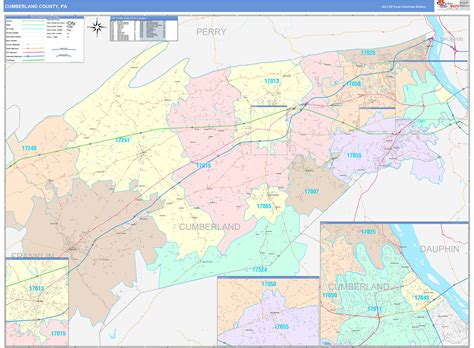 Cumberland County Me Wall Map Color Cast Style By Marketmaps | Images ...