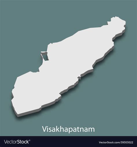 3d isometric map of visakhapatnam is a city Vector Image