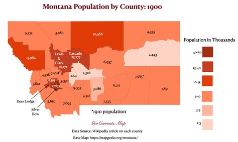 Montana population by county 1900 map - GeoCurrents