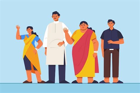 Free Vector | Flat design indian family illustration