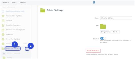 The Settings Tab – Guidebook Support