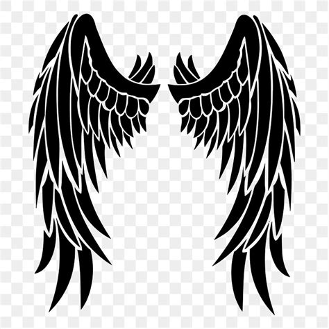 Angel wings png sticker, black | Free PNG - rawpixel