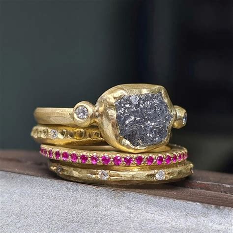 Jewelry - Raw Black Diamond Ring #2980369 - Weddbook