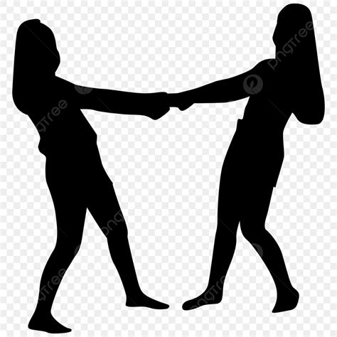 Women Holding Hands Silhouette PNG Transparent, Silhouette Of Two Women Holding Hands, Women ...