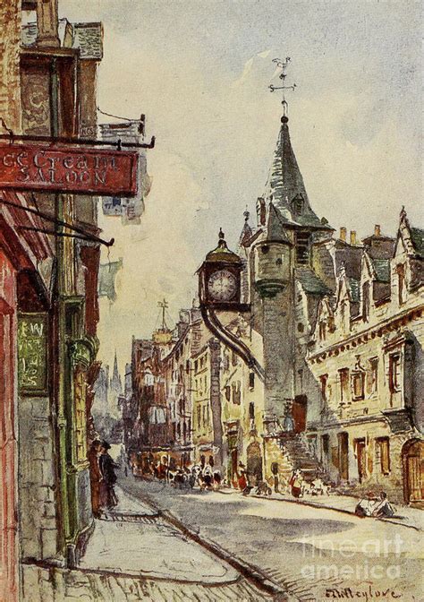 The Canongate Tolbooth, looking West j2 Drawing by Historic Illustrations - Fine Art America