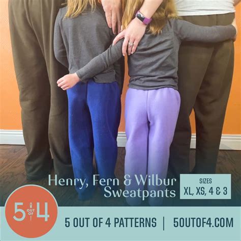 Fern, Henry, and Wilbur Sweatpants Bundle - 5 out of 4 Patterns