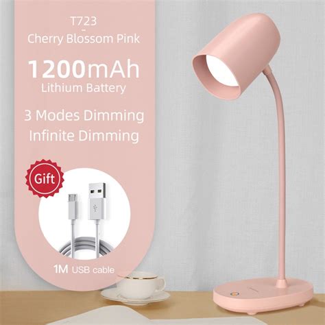 YAGE Desk Lamp 3600mAh Rechargeable Battery Eye Protection 3 Mode Lighting Brightness USB ...