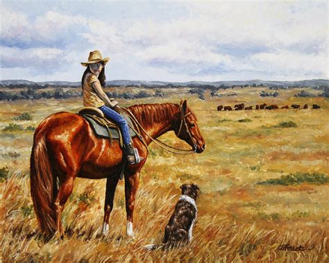 Horse Painting - Waiting for Dad Painting by Crista Forest - Fine Art ...