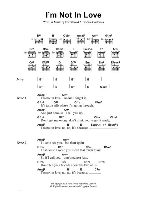 I'm Not In Love by 10Cc - Guitar Chords/Lyrics - Guitar Instructor