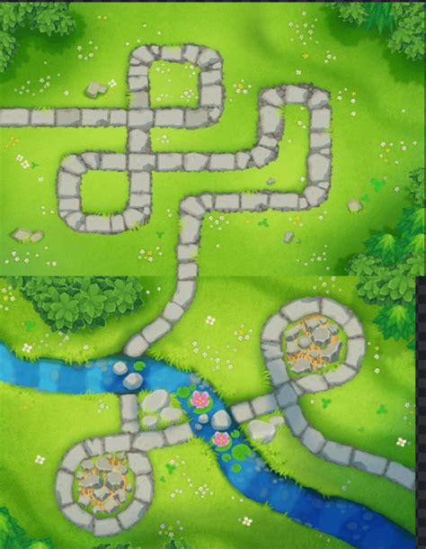 Combining Maps Part 1: Monkey Meadows and Downstream. : r/btd6