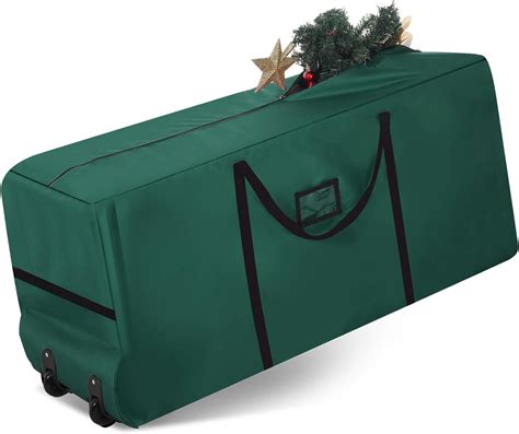 Amazon.com: Wesnoy Christmas Tree Heavy Duty Storage Containers Zippered Rolling Tree Storage ...