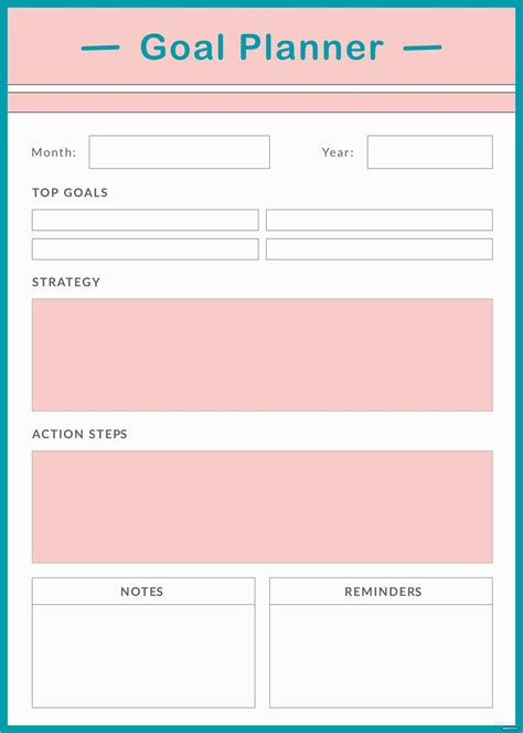 Free Online Weekly Planner Template Of Free Goal Planner Template In ...