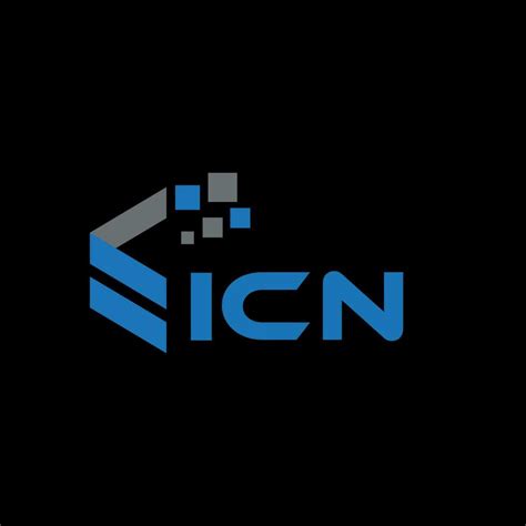 ICN letter logo design on black background. ICN creative initials ...