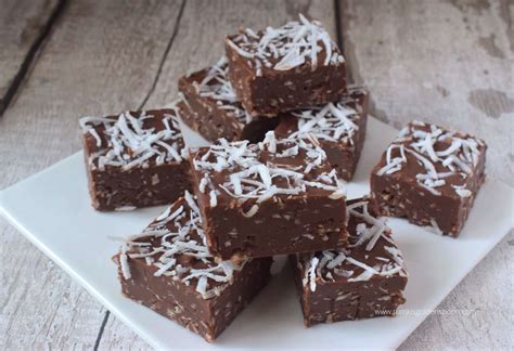 Chocolate coconut fudge recipe | Coconut condensed milk fudge | Fudge ...