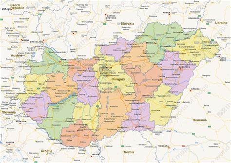 Political Map Of Hungary - Cities And Towns Map