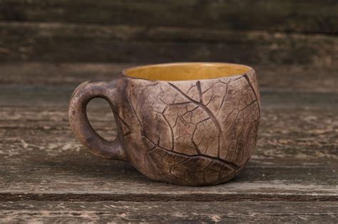 Unique pottery botanical mug with leaf impressions Ceramic | Etsy | Unique pottery, Pottery mugs ...