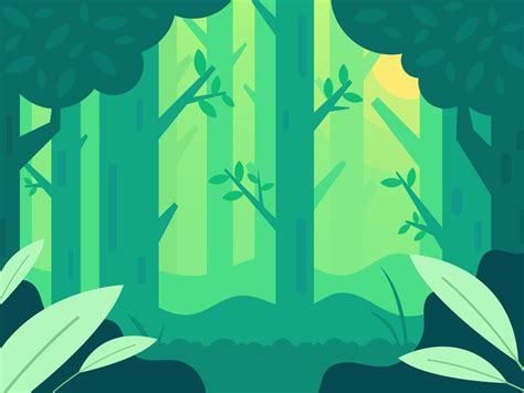 Vector flat design art forest landscape background design – Artofit