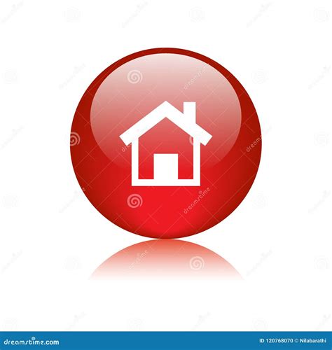 Home icon web button red stock illustration. Illustration of computer ...