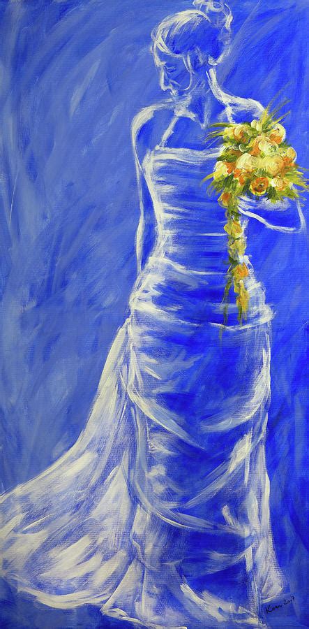 Beautiful bride acrylic painting Painting by Karen Kaspar