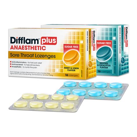 Difflam Plus Anaesthetic Sore Throat Lozenges | Difflam /Singapore