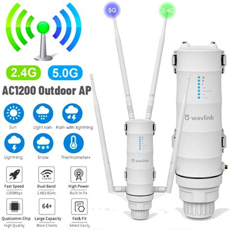 High Power Outdoor 2.4GHz & 5 GHz Dual Band Wifi Router AC1200 Wireless ...