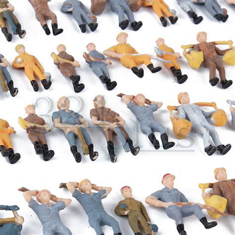 50 pcs O Scale Figures Construction Worker Miniature Plastic O Gauge 1: ...