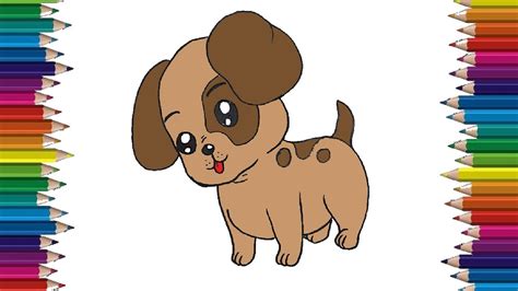 How to draw a cute baby dog step by step | Cartoon dog drawing easy - YouTube