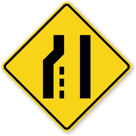 Left Lane Ends Traffic Sign - W4-2L, SKU: X-W4-2L