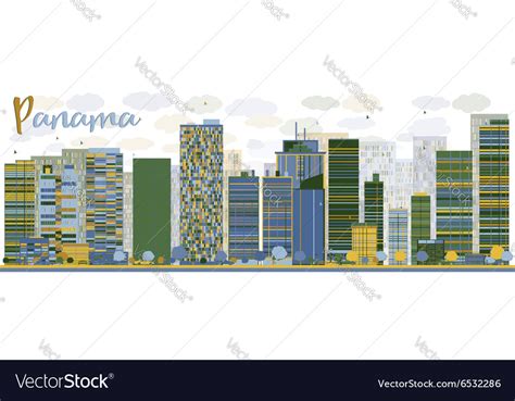 Abstract Panama City skyline Royalty Free Vector Image