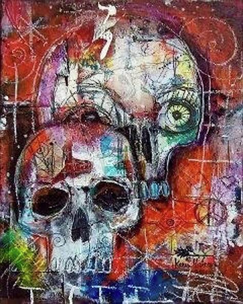 Two Skulls Painting by Karen Hickerson | Fine Art America