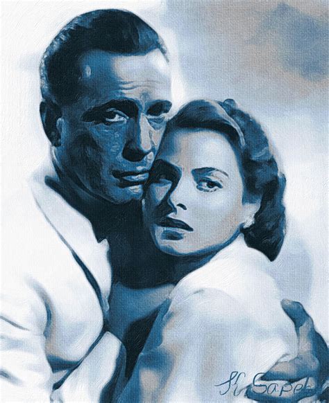 Humphrey Bogart and Ingrid Bergman in Casablanca original oil | Etsy