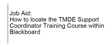 TMDE: Job Aid for Support Coordinator Training > Army Sustainment Command - Redstone Arsenal ...