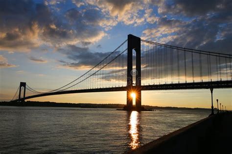 Verrazano Bridge at Sunset in New York Editorial Image - Image of july ...