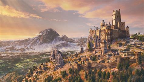 Fantasy Mountain Castles