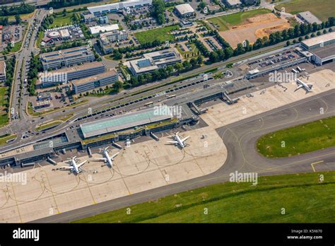 Dortmund airport, apron with Eurowinga and Ryanair machines, air ...