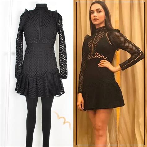 Designer eyelet embellished net dress | Deepika Padukone