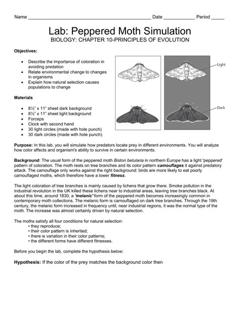 Lab: Peppered Moth Simulation