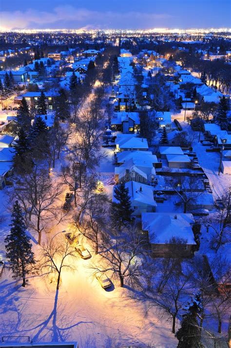 Winter city night scene stock photo. Image of illuminating - 8154524