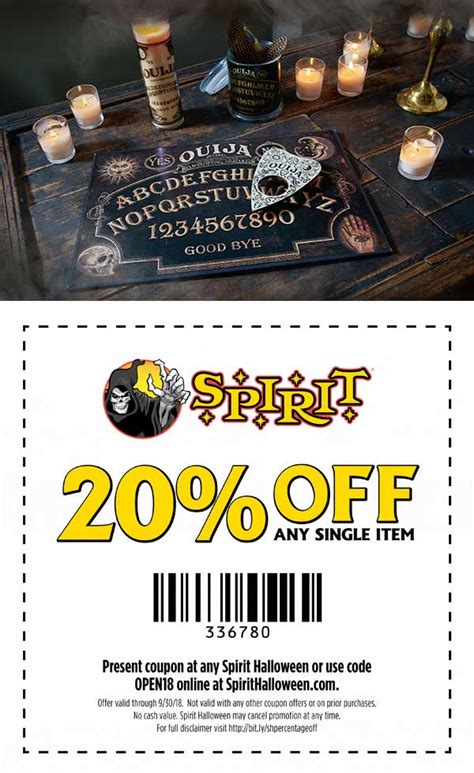 Spirit Halloween 20 Off Printable Coupon