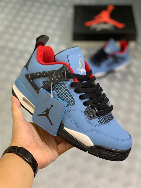 Travis Scott x Nike Air Jordan 4 Ice Blue Shoes | Air jordans, Travis scott shoes, Hype shoes