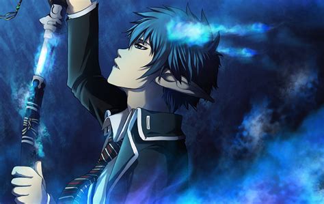 Rin Okumura in Action: HD Wallpaper from Blue Exorcist