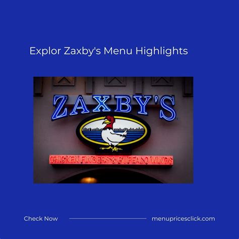 Explore Zaxby's Menu Highlights 2024 - Menu Prices Click