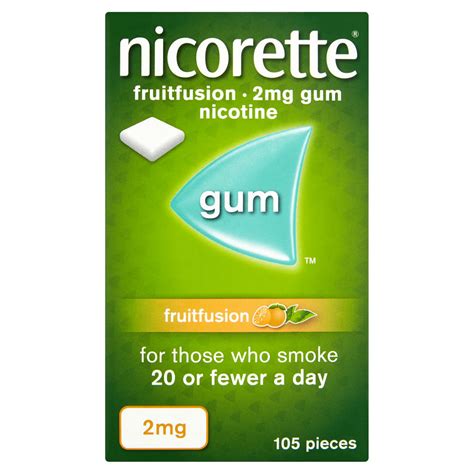 Nicorette Nicotine Gum 2mg Fruit Fusion Flavor, 105 Count ...