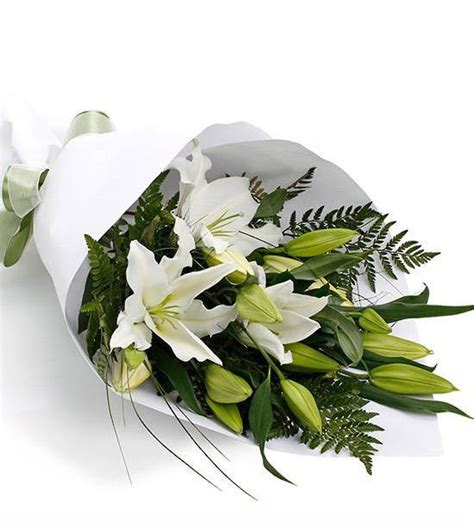 White Lily Bouquet - Fresh Blooms Valentine's Day Flowers Delivery