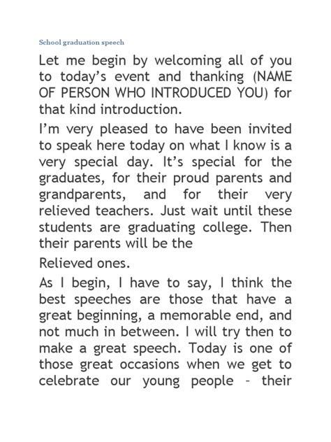 7+ Middle School Speech Examples (PDF) | Examples | Graduation speech, How to memorize things ...