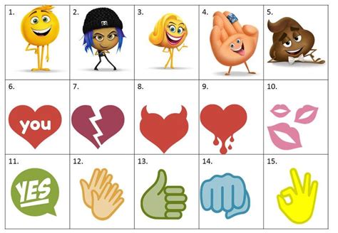 40 Printable Emoji Bingo Cards Prefilled Emoji's Clip Arts | Etsy