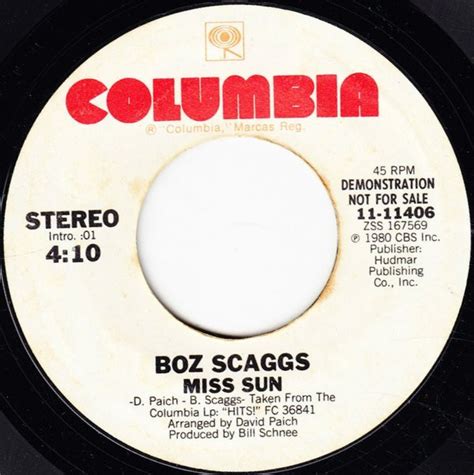 Boz Scaggs - Miss Sun (1980, Vinyl) | Discogs