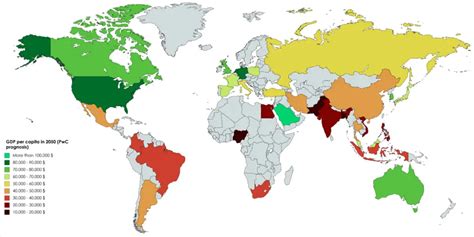 GDP per capita of largest world economies (2050) - Vivid Maps