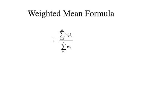 Weighted Average Formula