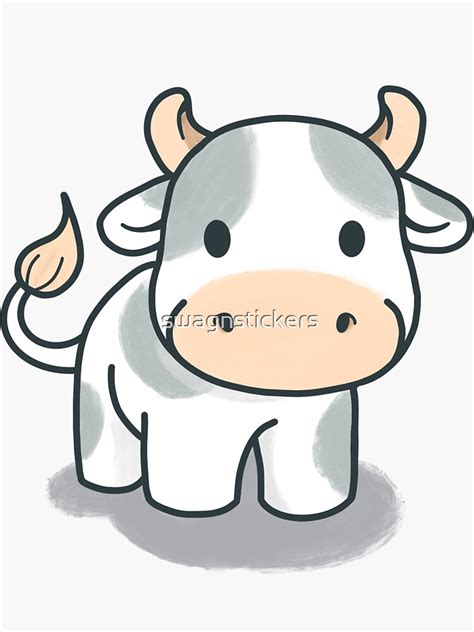 "cute cow" Sticker by swagnstickers | Redbubble